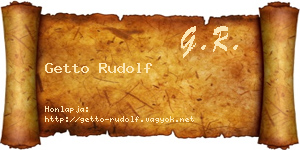 Getto Rudolf névjegykártya